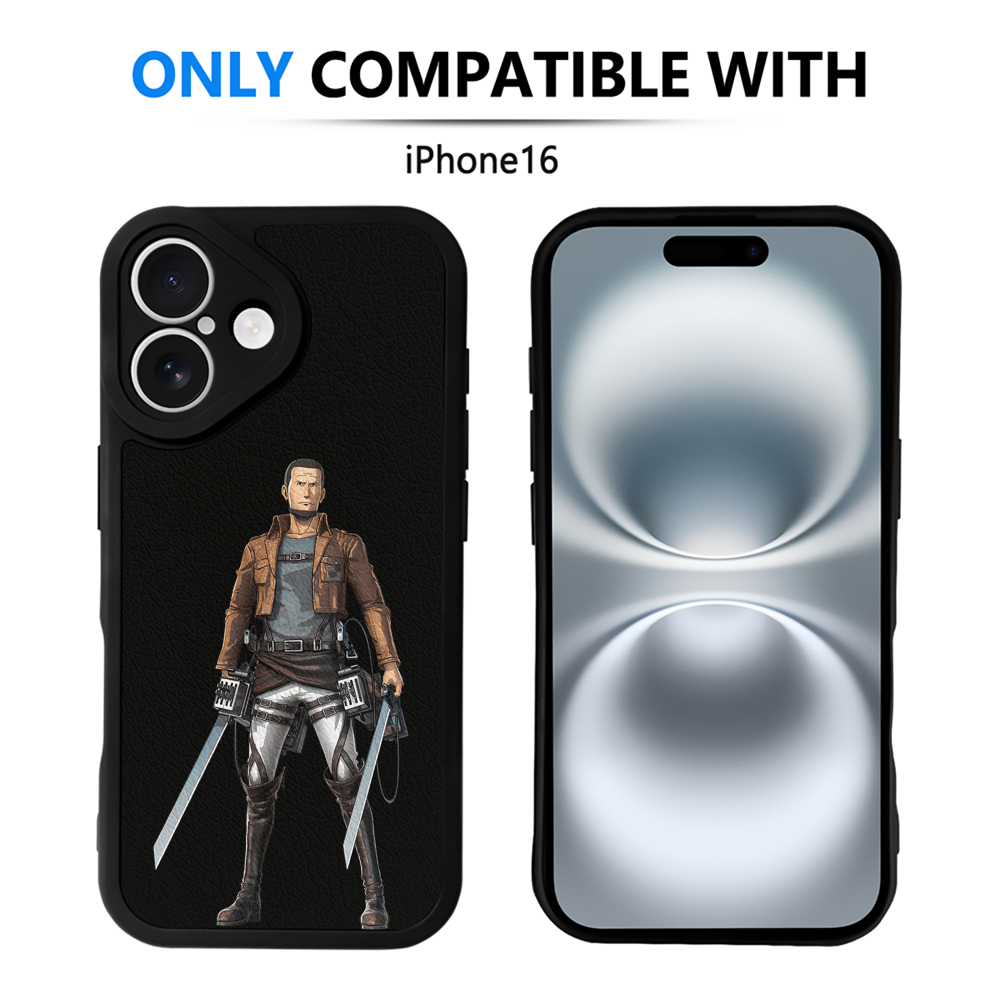 （画像用） 進撃の巨人 Attack on Titan 【iPhone 16シリーズ対応】シリコンスマホケース（レザー調） 材質：シリコン